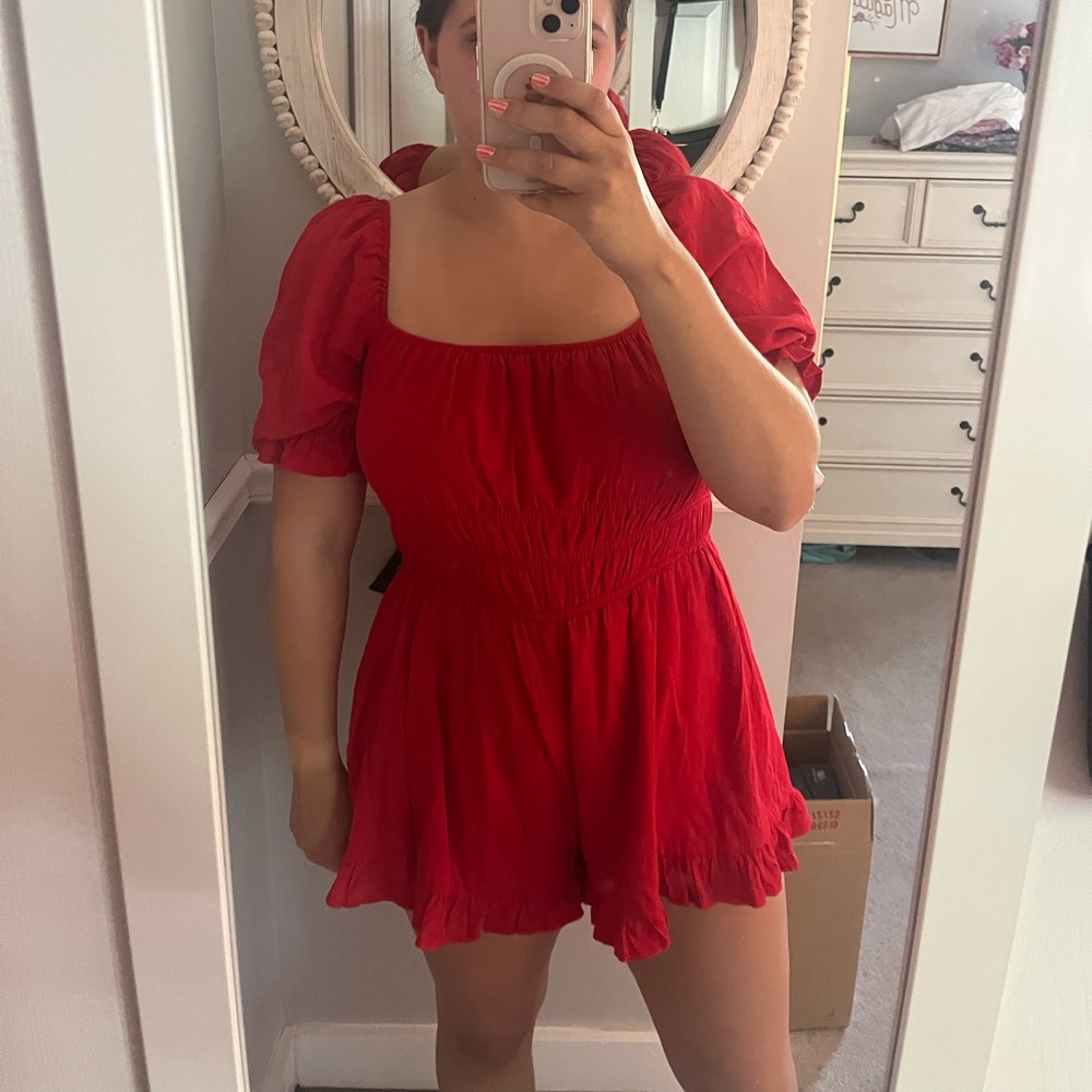 Francesca's Collections Red Romper